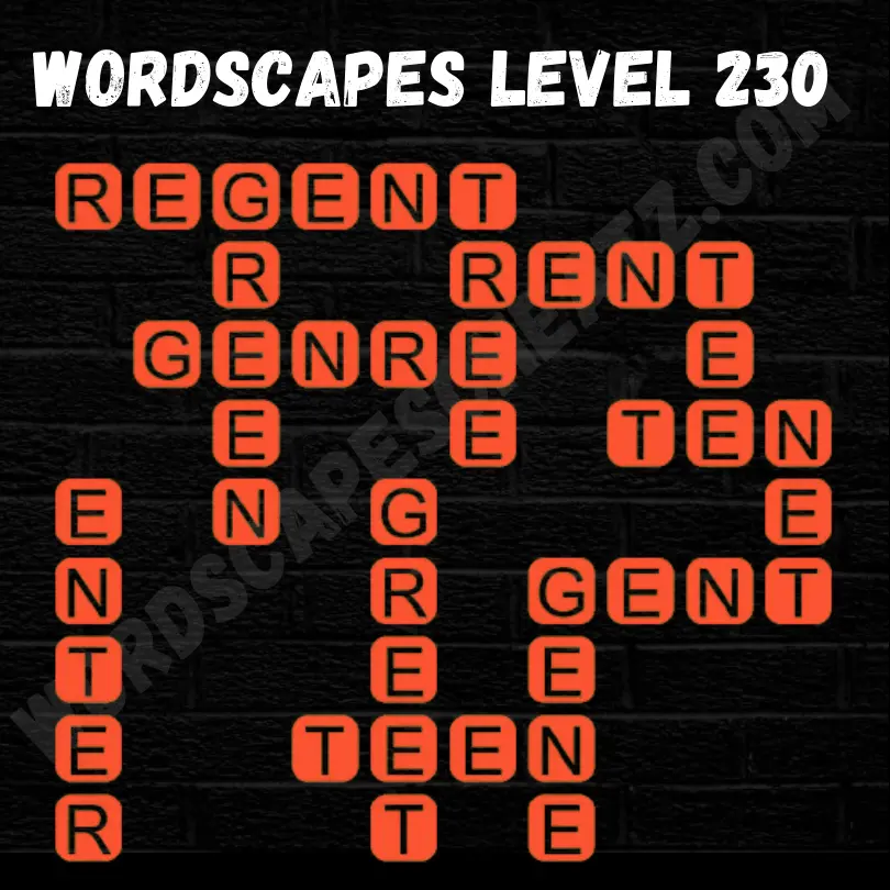 Wordscapes Level 230 Answers