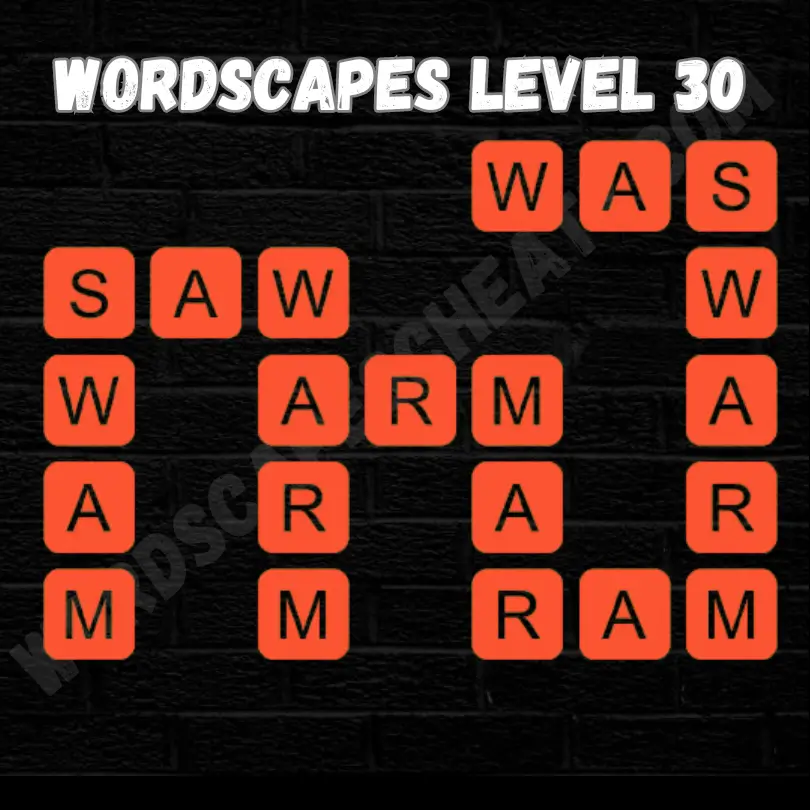 Wordscapes Level 30 Answers