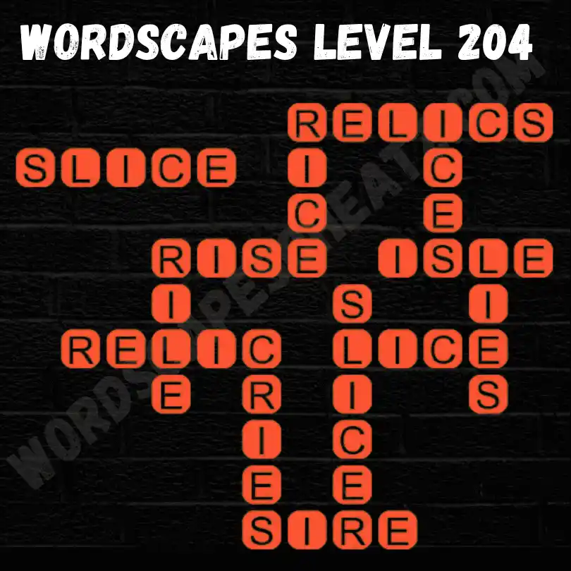 Wordscapes Level 204 Answers