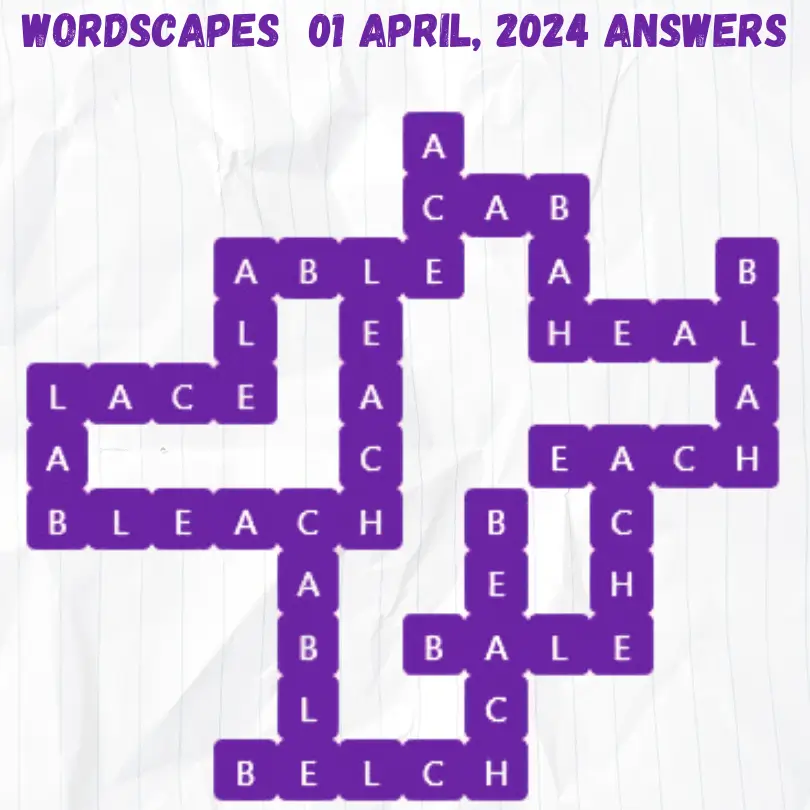 Wordscapes Daily Puzzle Answers for March 31, 2024
