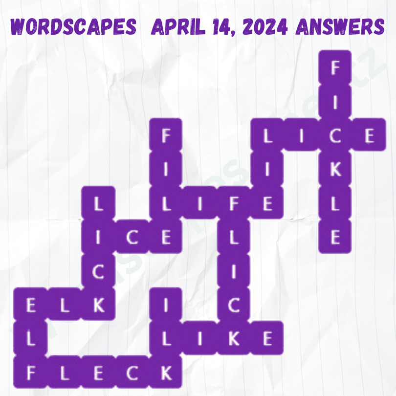 Wordscapes Daily Puzzle Answers for April 14, 2024