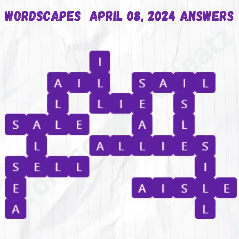 Wordscapes Daily Puzzle Answers for April 08, 2024