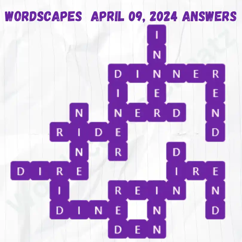 Wordscapes Daily Puzzle Answers for April 09, 2024