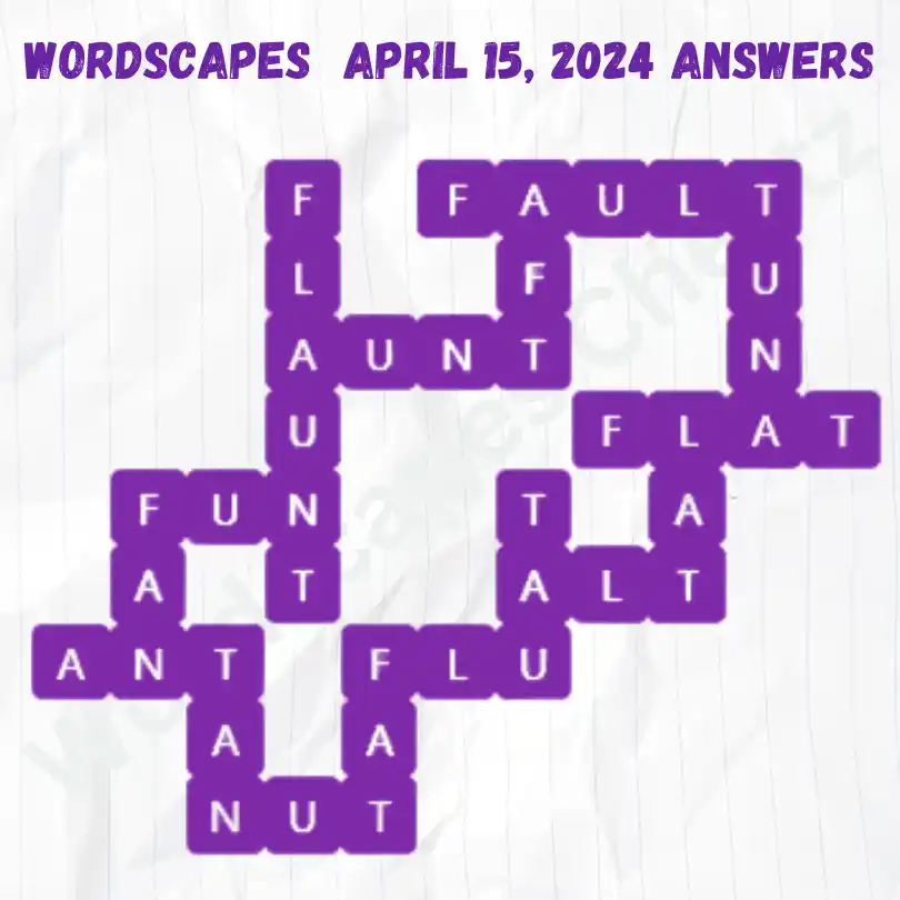 Wordscapes Daily Puzzle Answers for April 15, 2024