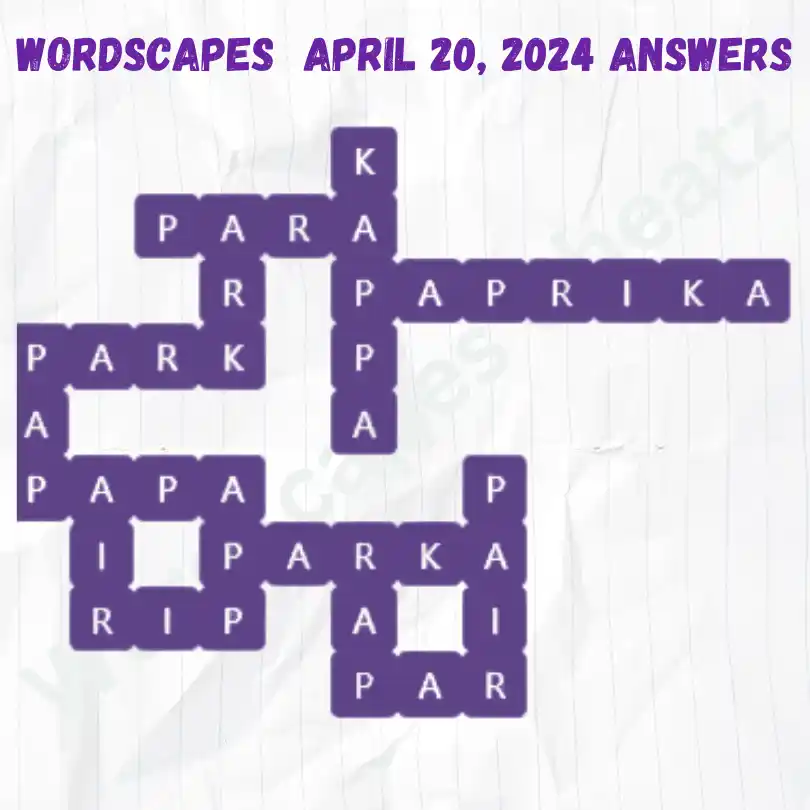 Wordscapes Daily Puzzle Answers for April 20, 2024