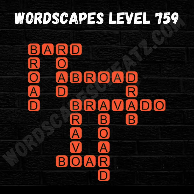 Wordscapes Level 759 Answer