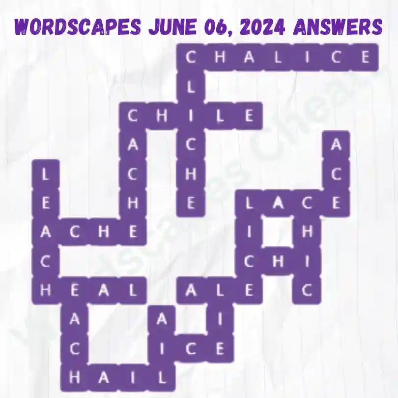 Wordscapes Daily Puzzle Answers for June 06, 2024