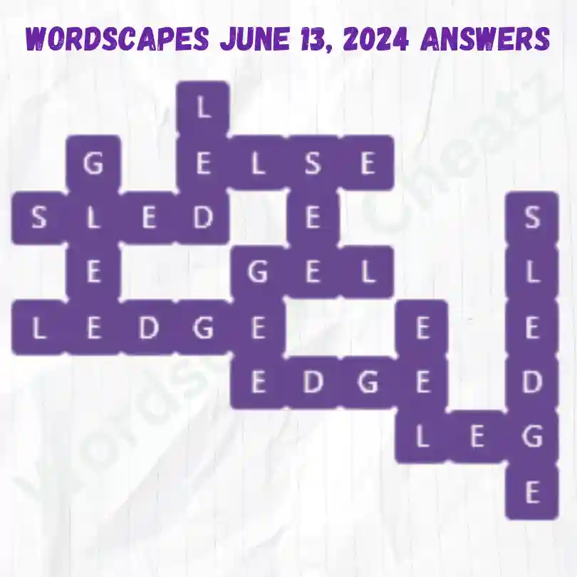 Wordscapes Daily Puzzle Answers for June 13, 2024