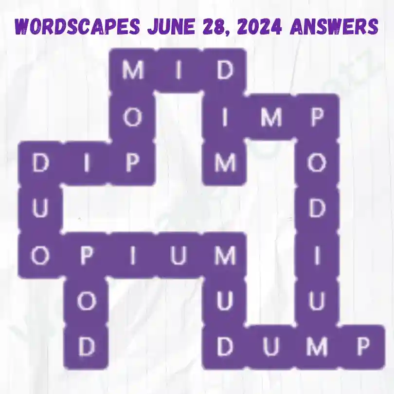 Wordscapes Daily Puzzle Answers for June 28, 2024