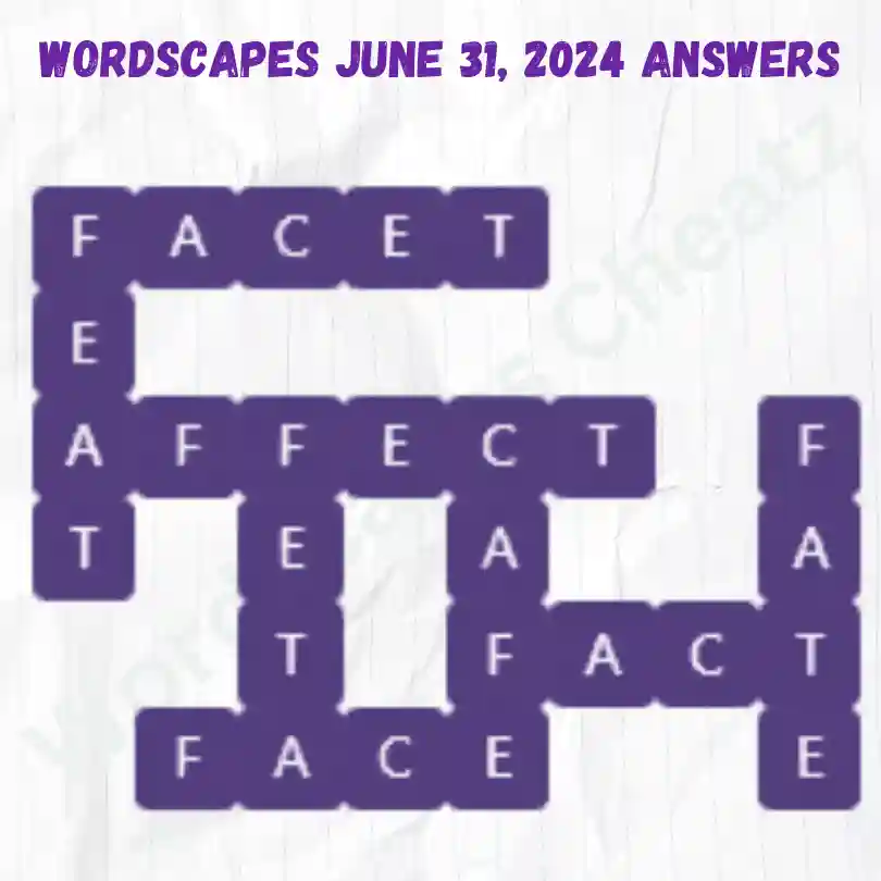 Wordscapes Daily Puzzle Answers for June 31, 2024