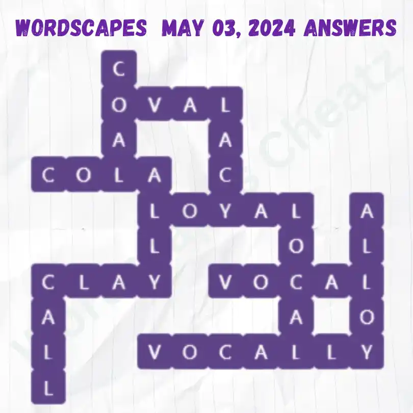 Wordscapes Daily Puzzle Answers for May 03, 2024