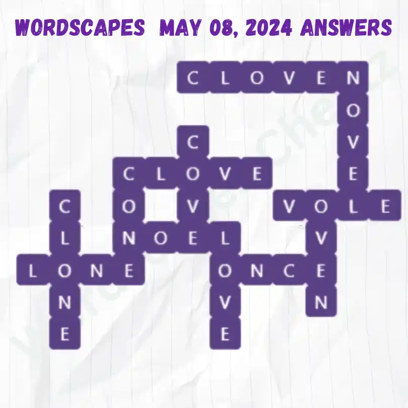 Wordscapes Daily Puzzle Answers for May 08, 2024