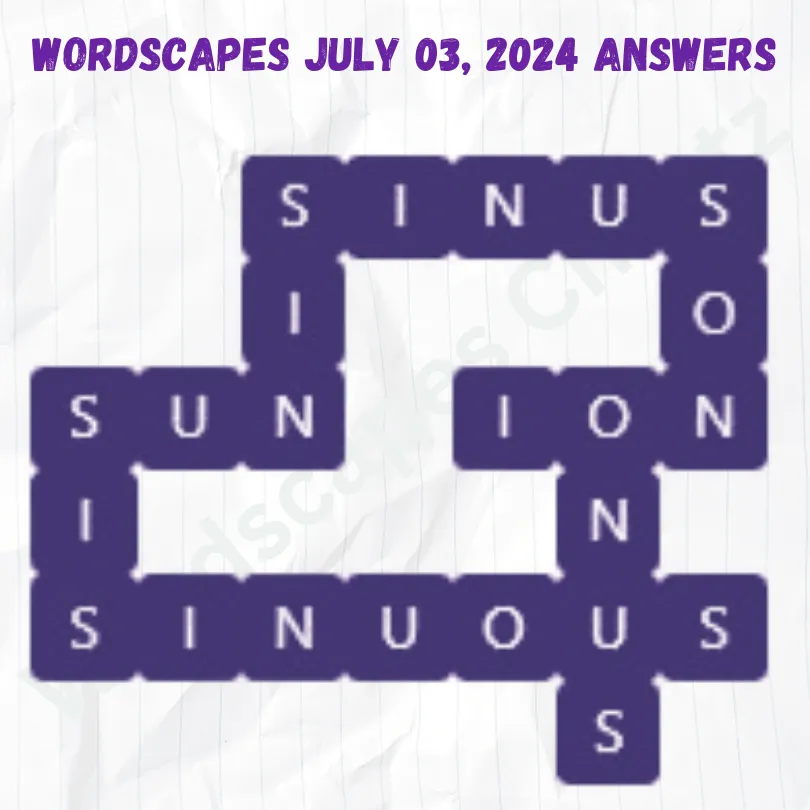 Wordscapes Daily Puzzle July 03, 2024 Answers