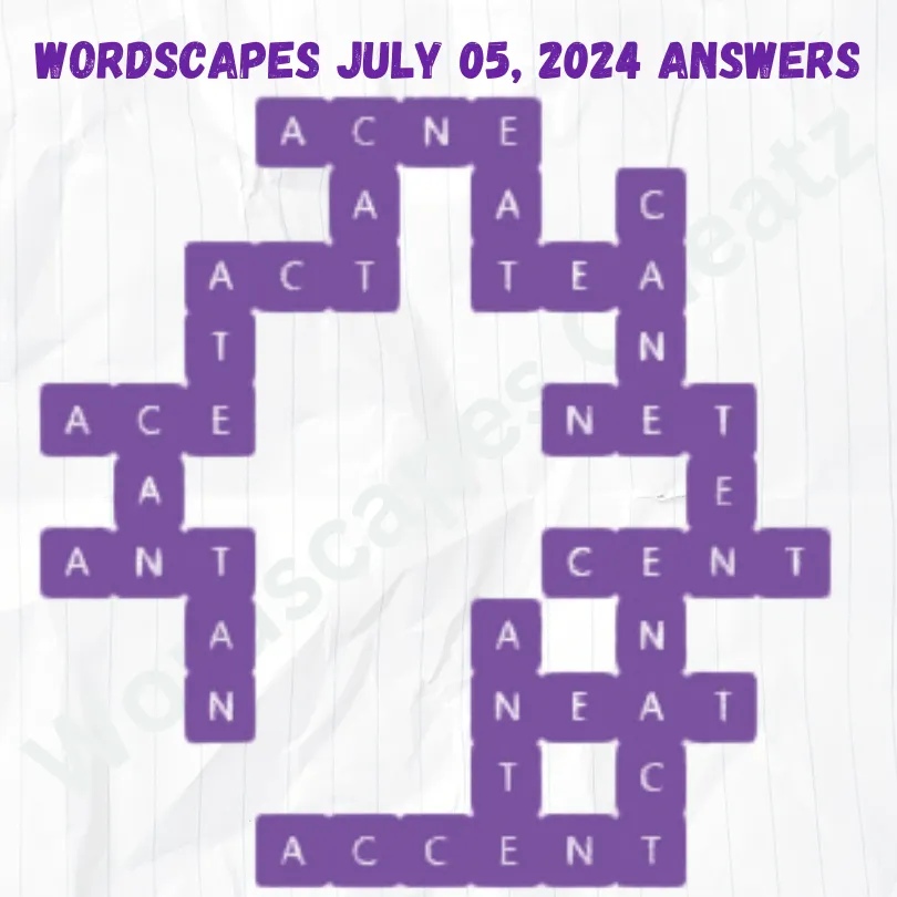 Wordscapes Daily Puzzle July 05, 2024 Answers