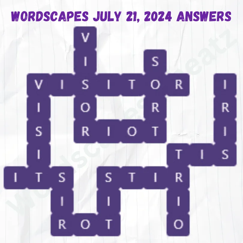 Wordscapes Daily Puzzle July 21, 2024 Answers