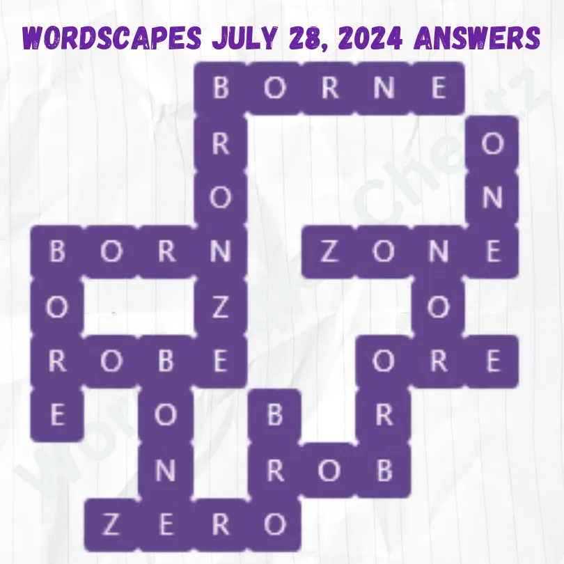 Wordscapes Daily Puzzle July 28, 2024 Answers