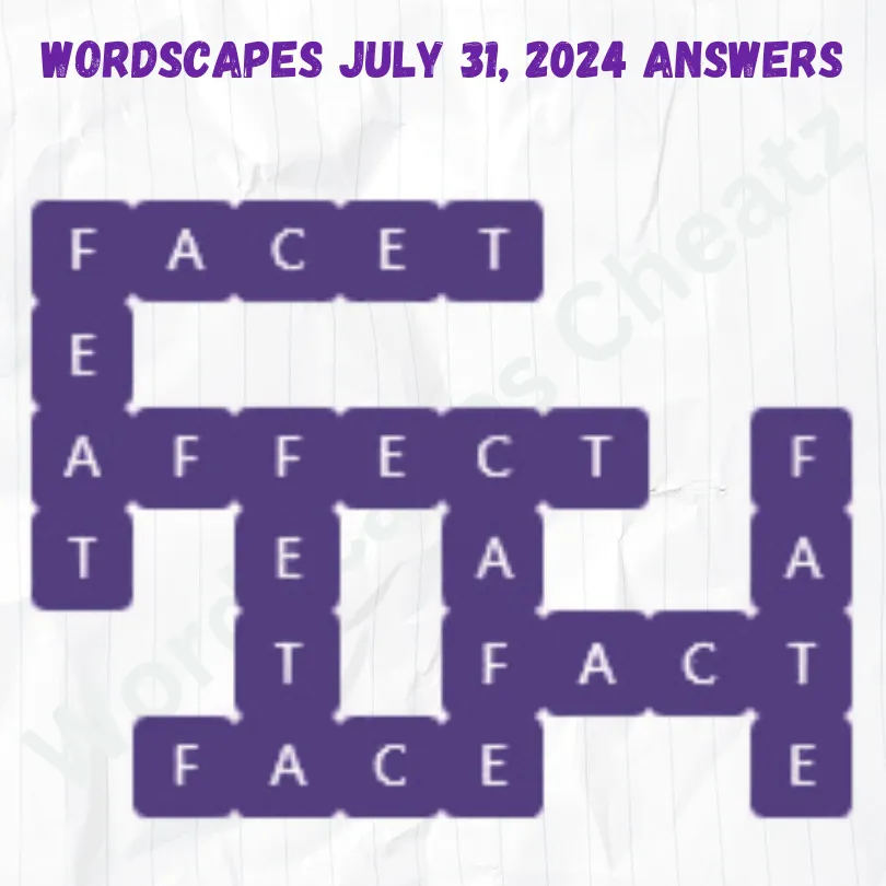 Wordscapes Daily Puzzle July 31, 2024 Answers