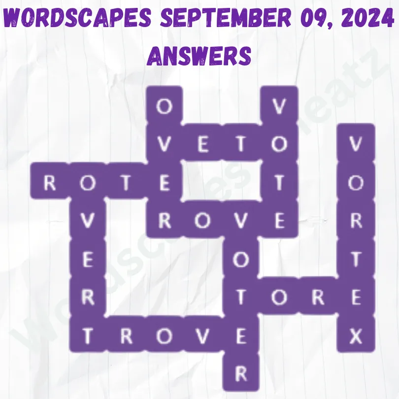 Wordscapes September 09 2024, Answers