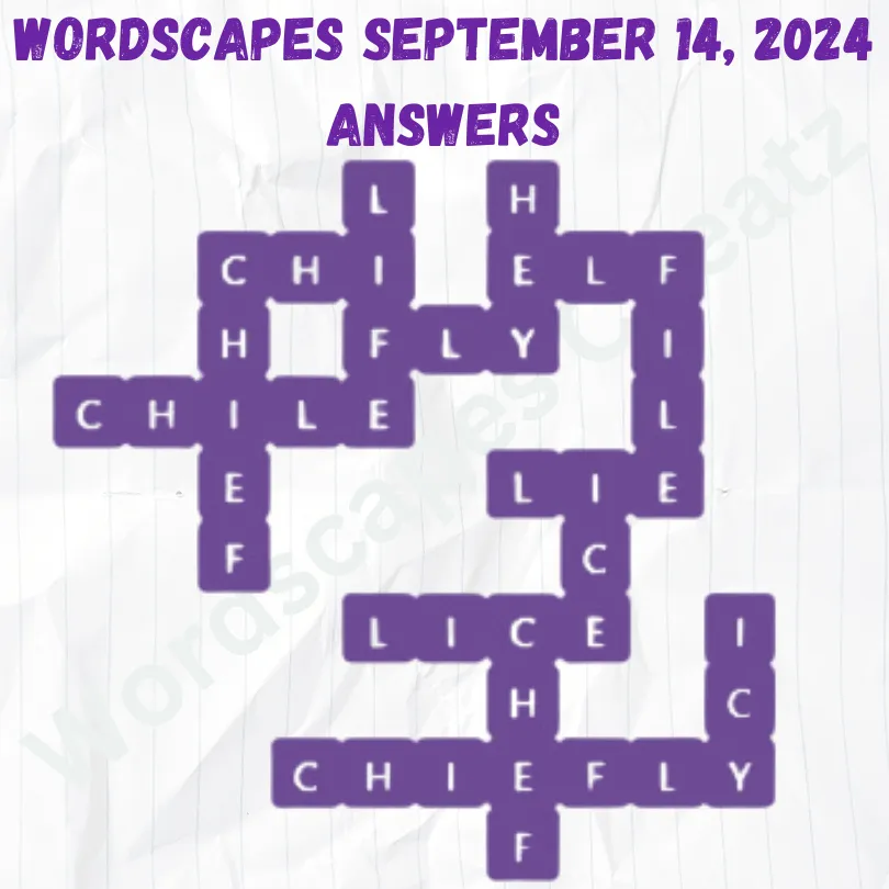 Wordscapes September 14 2024, Answers