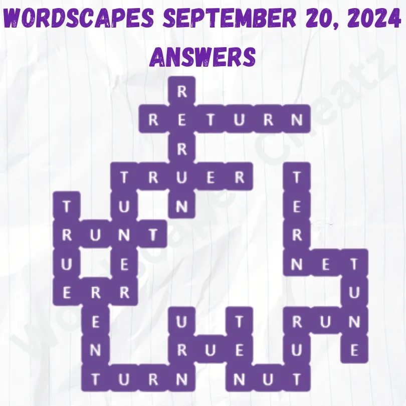 Wordscapes September 20 2024, Answers