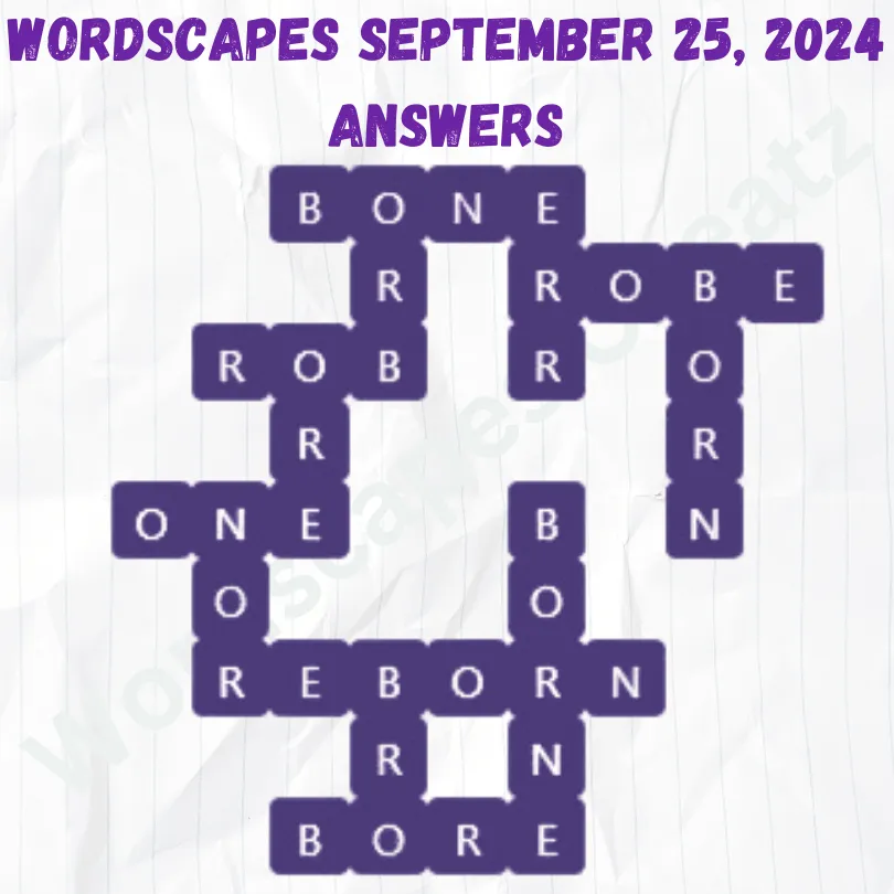 Wordscapes September 25 2024, Answers