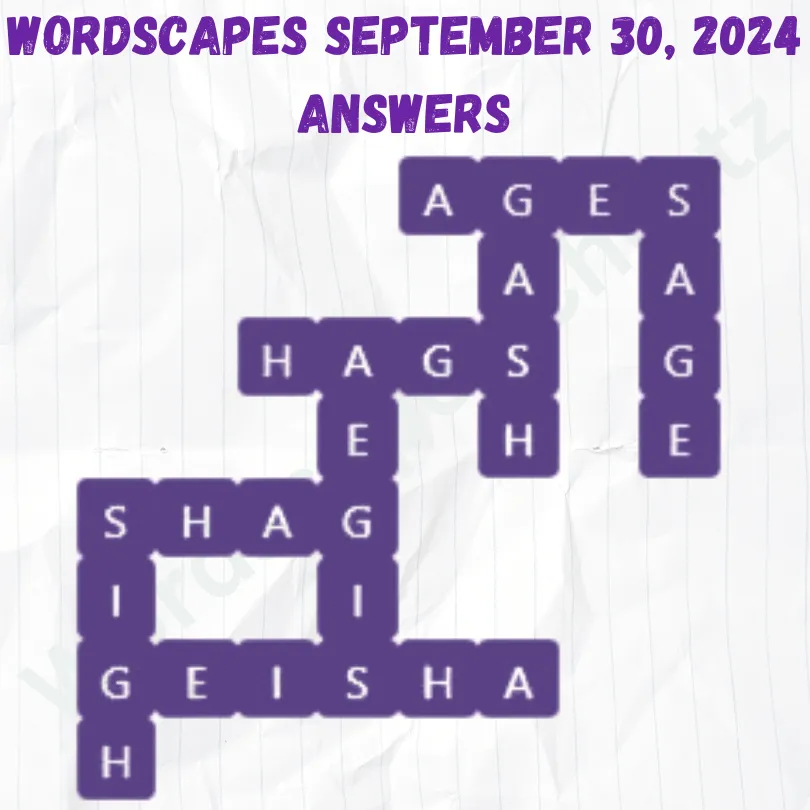 Wordscapes September 30 2024, Answers